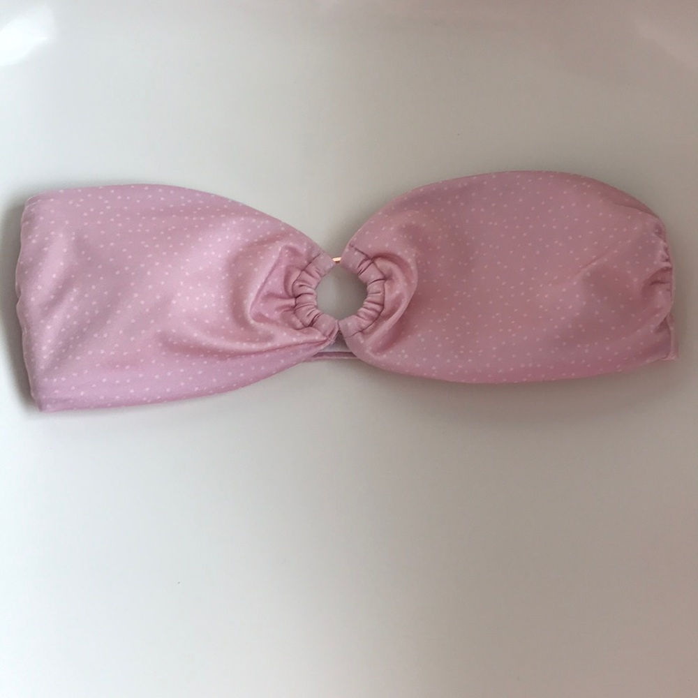 LA Hearts Pink Bandeau Bikini Top